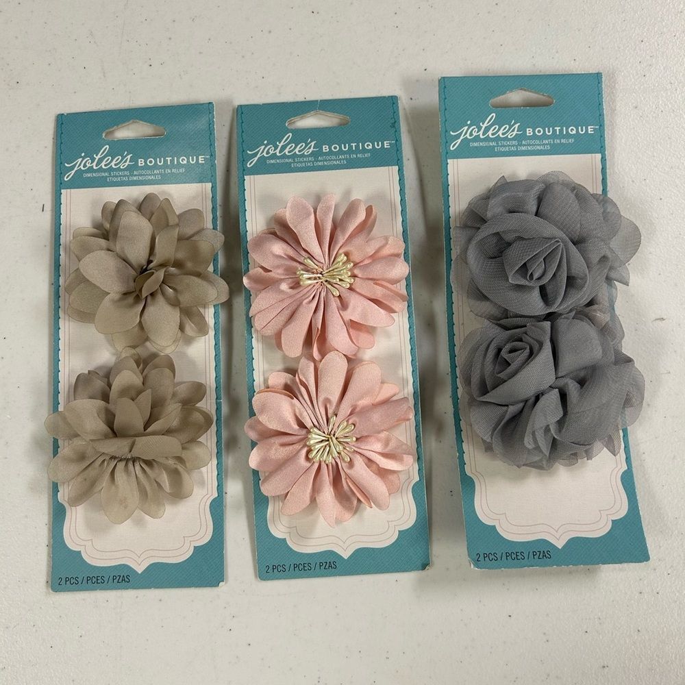 Bundle of 3 Jolee's Boutique Floral Embellishments Sets